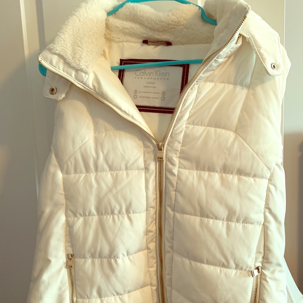 Calvin Klein puffy white vest